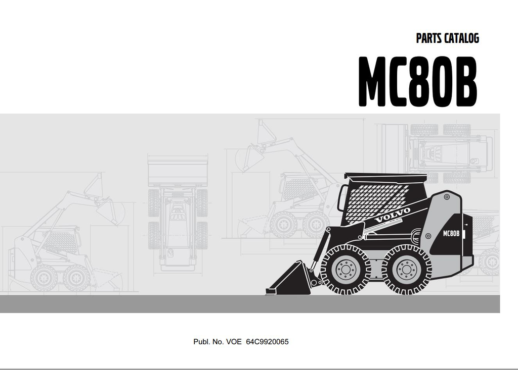 Volvo Loader MC80B Parts Catalog Manual VOE64C9920065 PDF