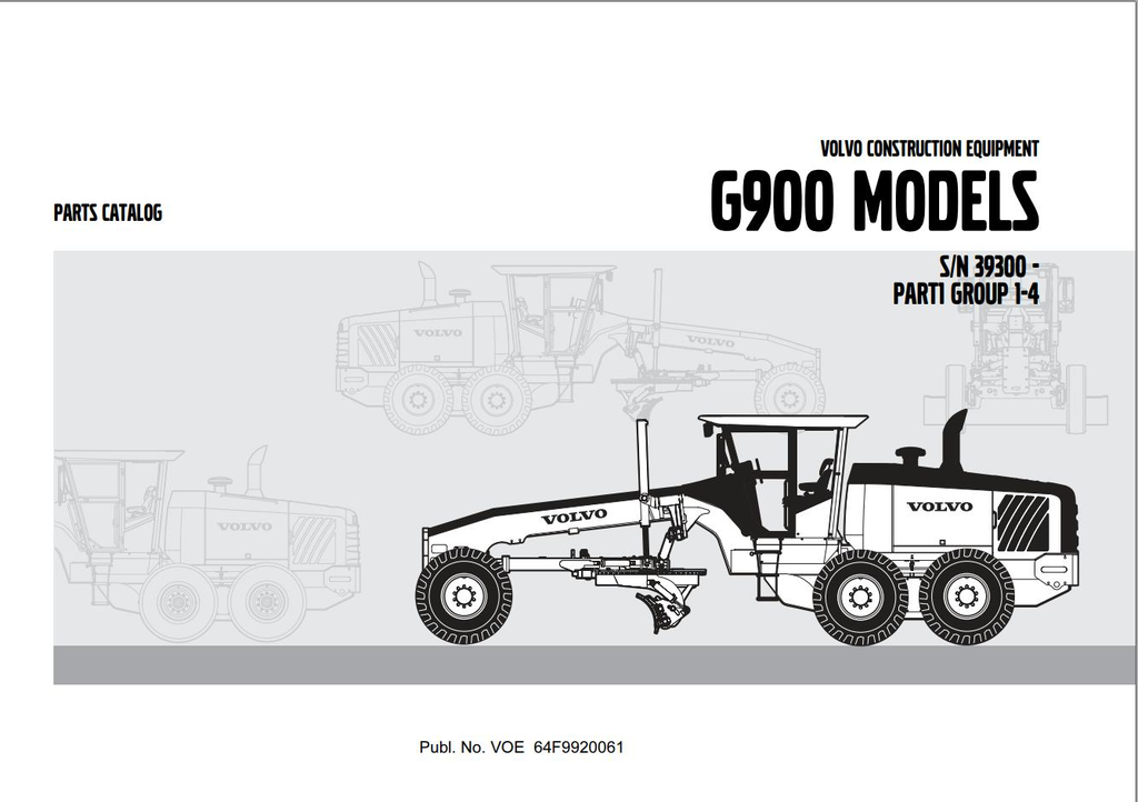 Volvo Motor Grader G900 Parts Catalog