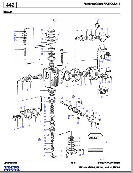 Volvo Penta Marine Drives Transmissions MS2A-D to MS2L-E Parts Catalog