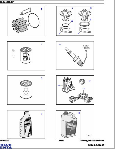 Volvo Penta Marine Gasoline Engines 4.3GL-G 4.3GL-GF Parts Catalog