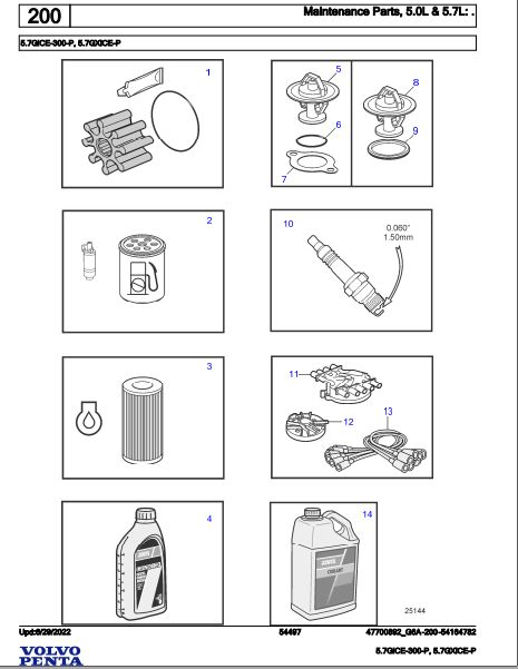 Volvo Penta Marine Gasoline Engines 5.7GiCE-300-P 5.7GXiCE-P Parts Catalog