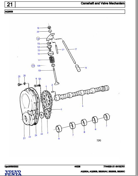 Volvo Penta Marine Gasoline Engines AQ260A to BB260C Parts Catalog