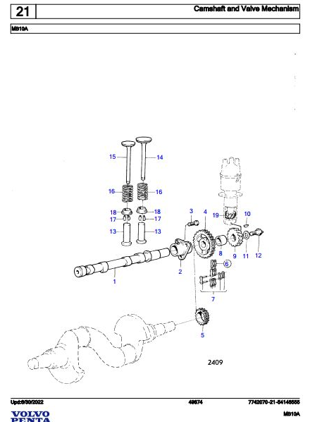 Volvo Penta Marine Gasoline Engines MB10A Parts Catalog