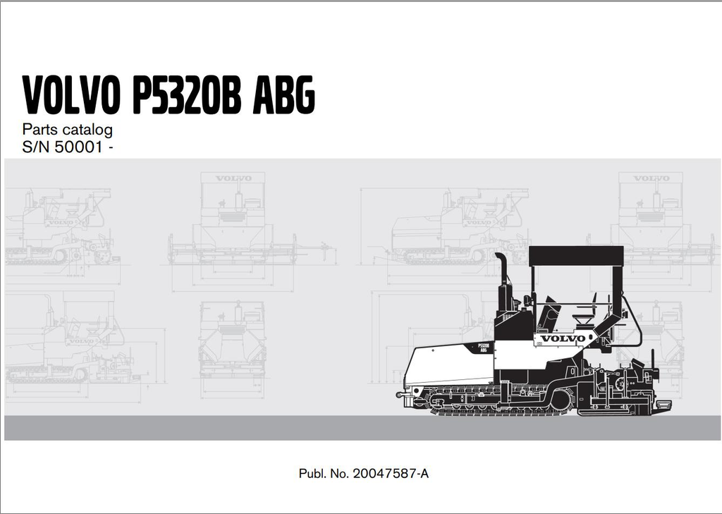 Volvo Tracked Pavers P5320B ABG Parts Catalog