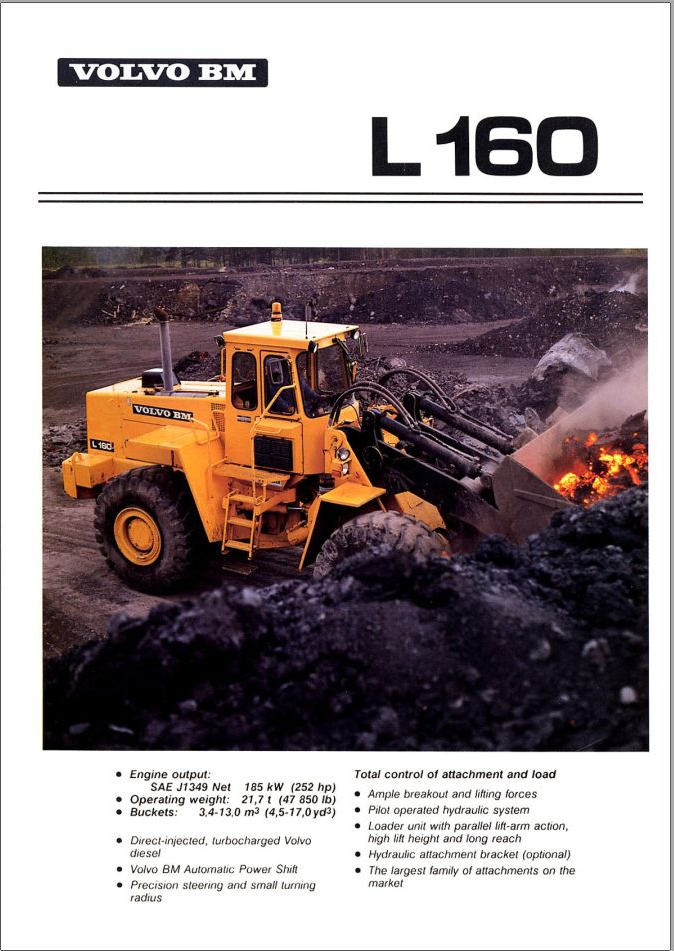 Volvo Wheel Loader BM L160 Parts and Service Manual PDF