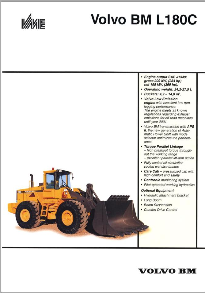 Volvo Wheel Loader BM L180C Service and Repair Manual PDF