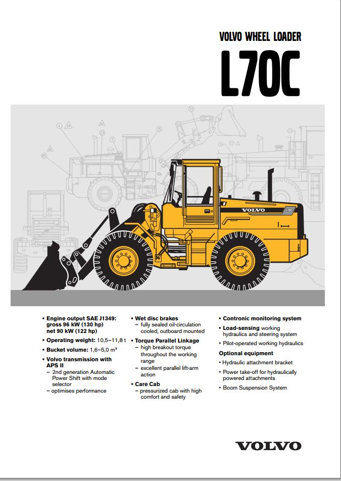 Volvo Wheel Loader L70C Service and Repair Manual PDF