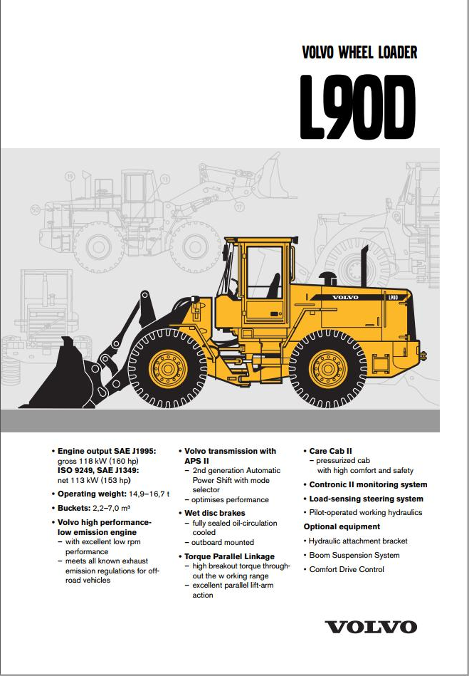 Volvo Wheel Loader L90D Service and Repair Manual PDF