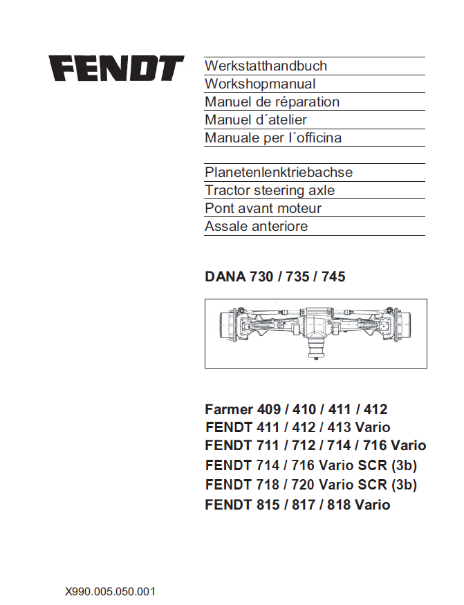 Workshop Service Repair Manual - Fendt Farmer 400, 409, 410, 411, 412 Vario Tractor PDF Download