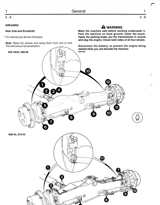 JCB 500 Series Telescopic Handler 505-19, 505-22, 506-36, 506B, 508-40 & 510-40 Service Repair Manual