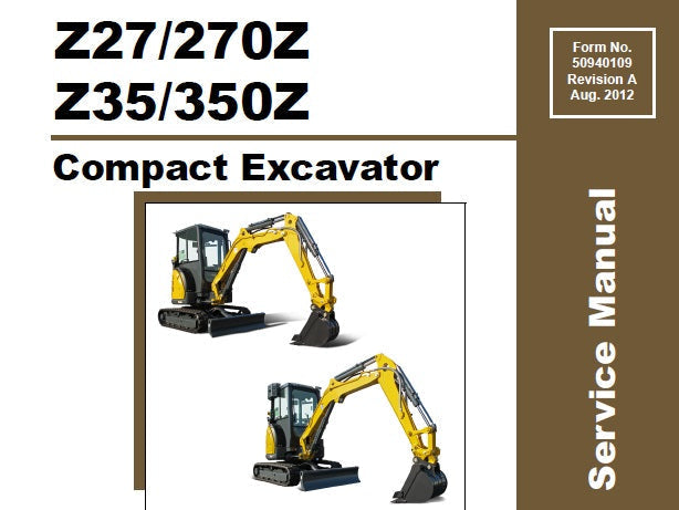 Gehl Z27-270Z & Z35-350Z Compact Excavator Service Repair Manual PDF Download