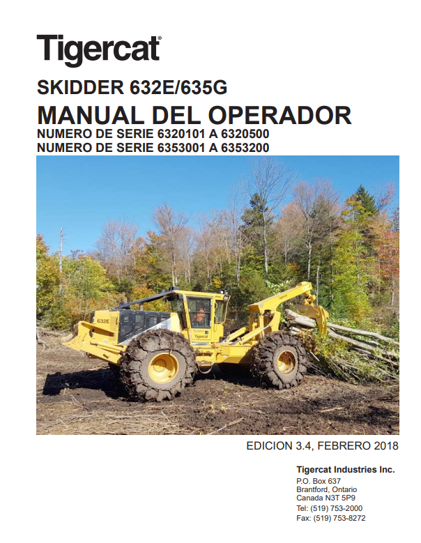 Tigercat 632E, 635G Skidder Service Repair Manual (6320500, 6353200)