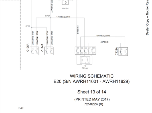 Bobcat E20 & E20z Excavator Hydraulic & Electrical Schematic Manual PDF