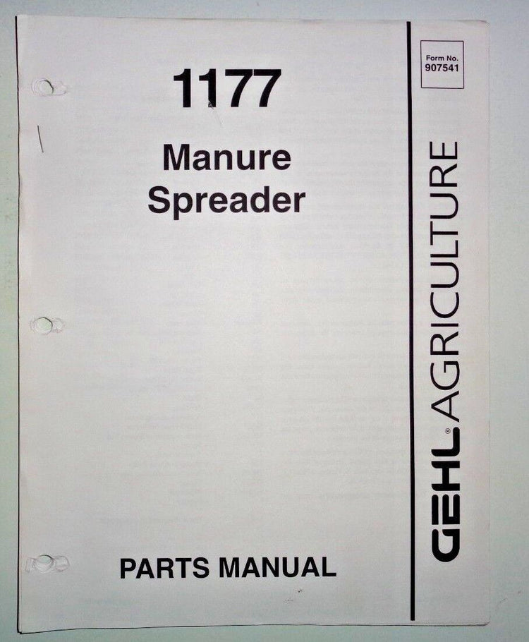 1177 Gehl Manure Spreader Parts Manual PDF – Complete Parts Guide