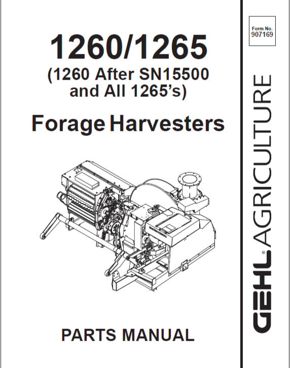 1260 / 1265 Gehl Forage Harvester Parts Manual PDF | OEM Parts Catalog