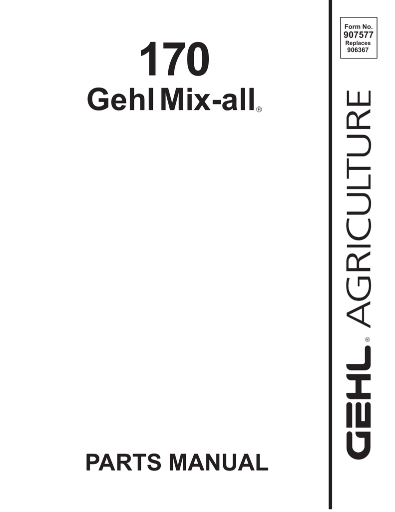 170 Gehl Mix-All Parts Catalog Manual – Complete OEM Parts Guide