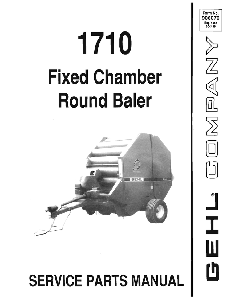 1710 Gehl Fixed Chamber Round Baler Parts Manual PDF | Complete Parts Catalog