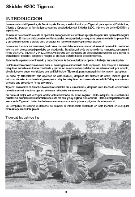 Tigercat 620C Skidder Service Repair Manual (6200501-6205000)