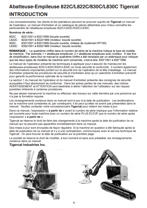 Tigercat L830C Feller Buncher Service Repair Manual (83021001-83023000, 83021001-83021999)