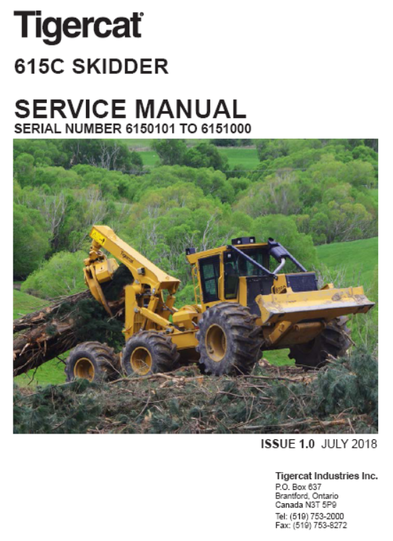 Tigercat 615C Skidder Service Repair Manual (6150101-6151000)