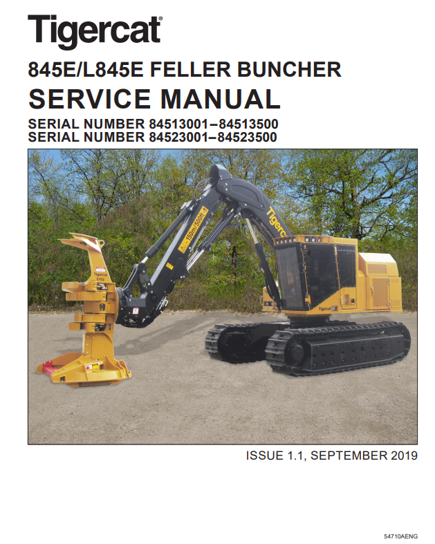 Tigercat 845E Feller Buncher Service Repair Manual (84513001-84513500)