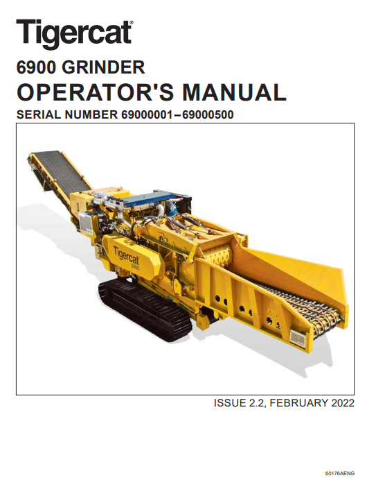 Tigercat 6900 Material Processing Operator/User Manual (69000001-69000500)