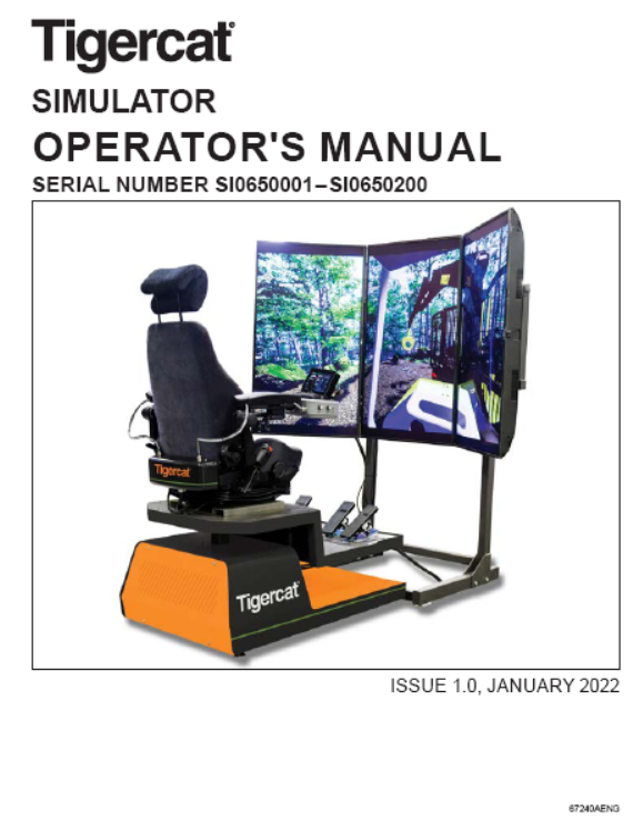Tigercat Si065 Simulator Operator/User Manual (Si0650001-Si0650200)