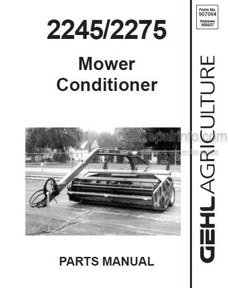 2245 / 2275 Gehl Mower Conditioner Parts Manual PDF – Complete Parts Guide