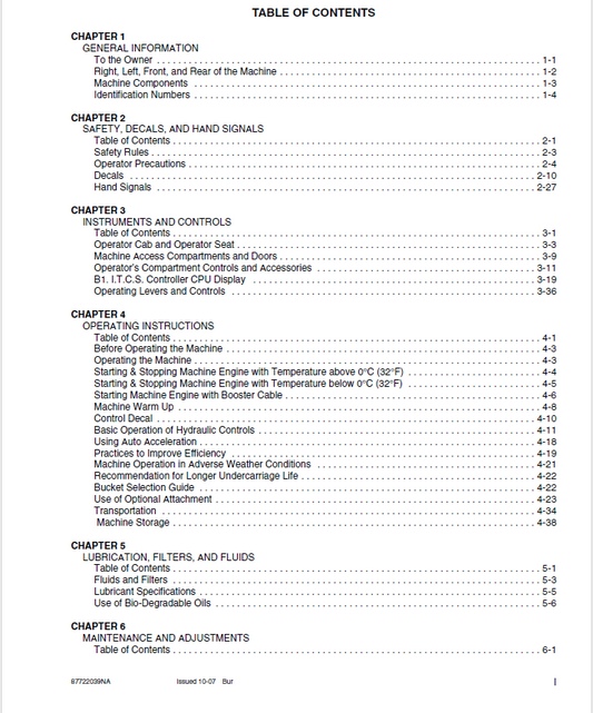Kobelco 215SR Acera Tier 3 Excavator Operator Manual