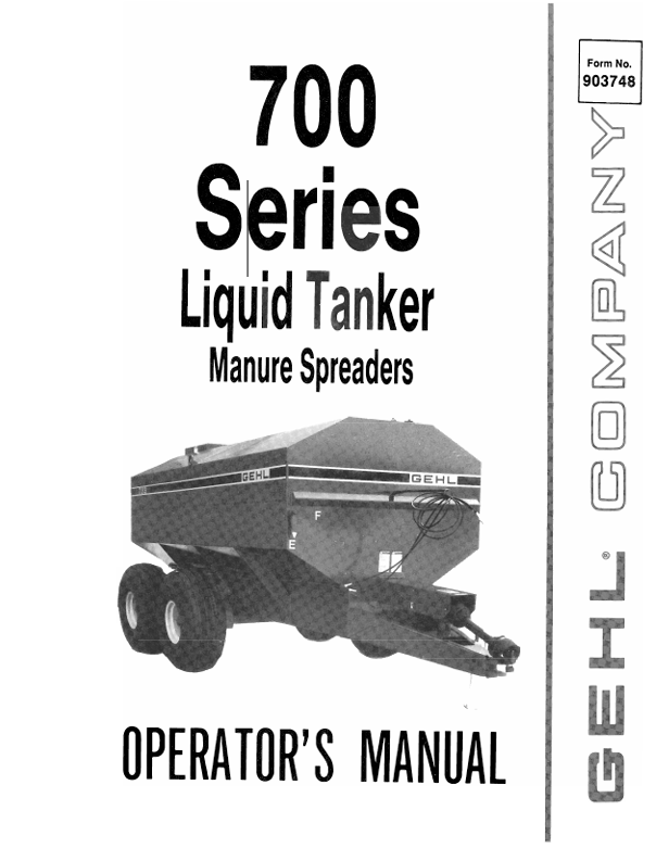 GEHL 700 SERIES MANURE SPREADERS (903748) OPERATOR MANUAL PDF DOWNLOAD