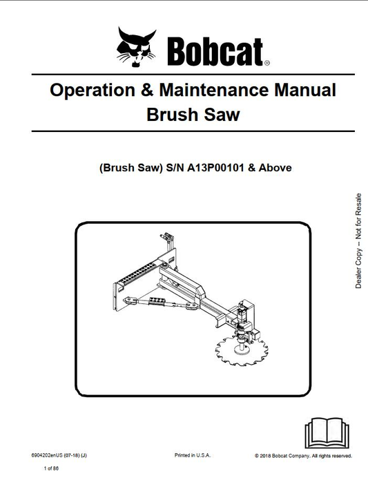 Bobcat Brush Saw Operation & Maintenance Manual PDF | Download Guide