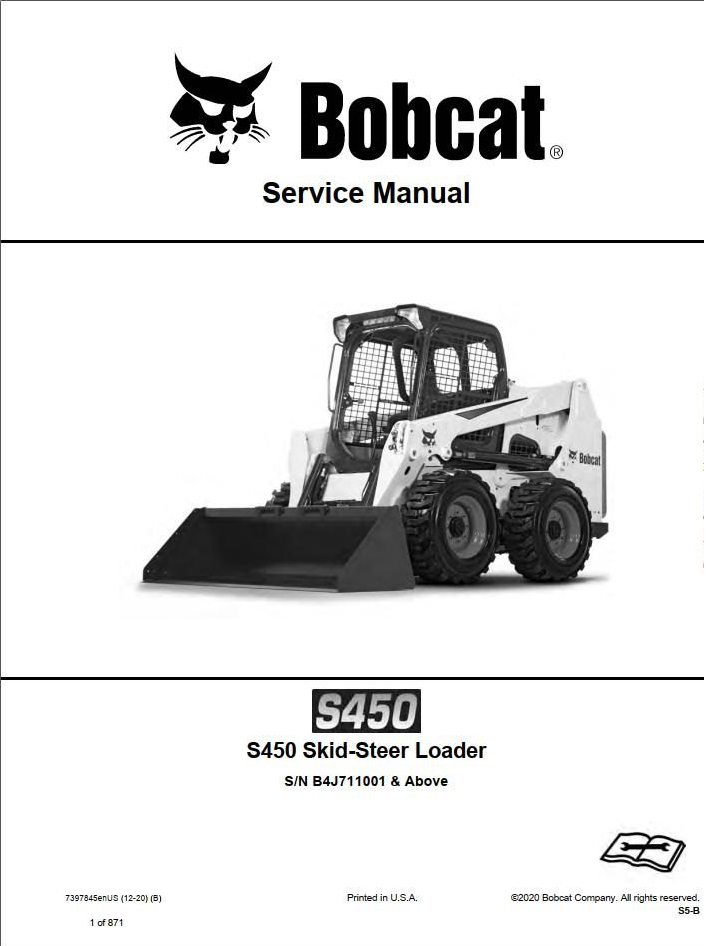 Bobcat Skid-Steer Loader S450 Service Manual PDF