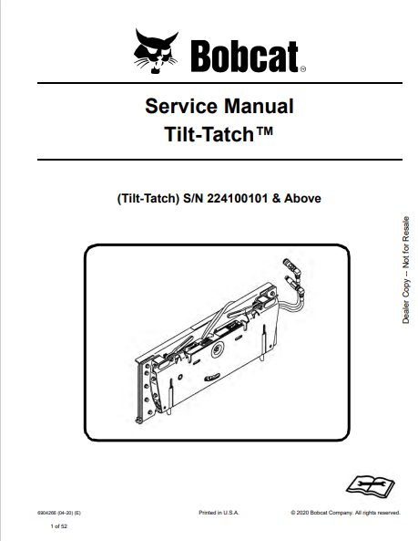 BOBCAT TILT-TATCH SERVICE MANUAL (6904266) - PDF FILE