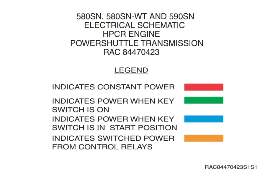 Case Backhoe Loader 580SN, 580SN-WT, 590SN Electrical Schematic Manual PDF