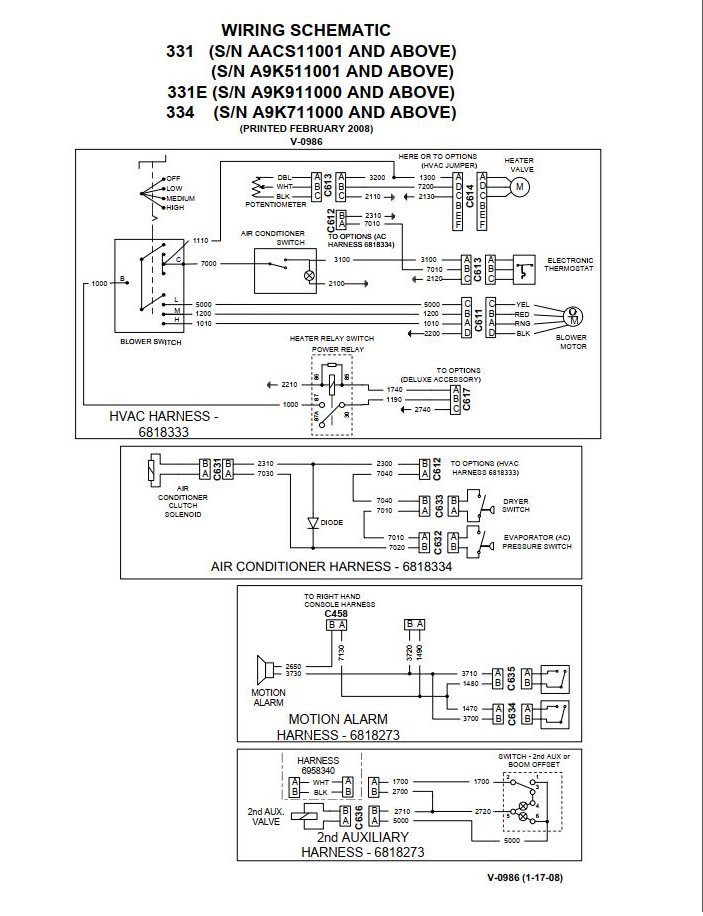 Bobcat Excavator 331, 331E, 334 Electrical and Hydraulic Schematic Manual PDF