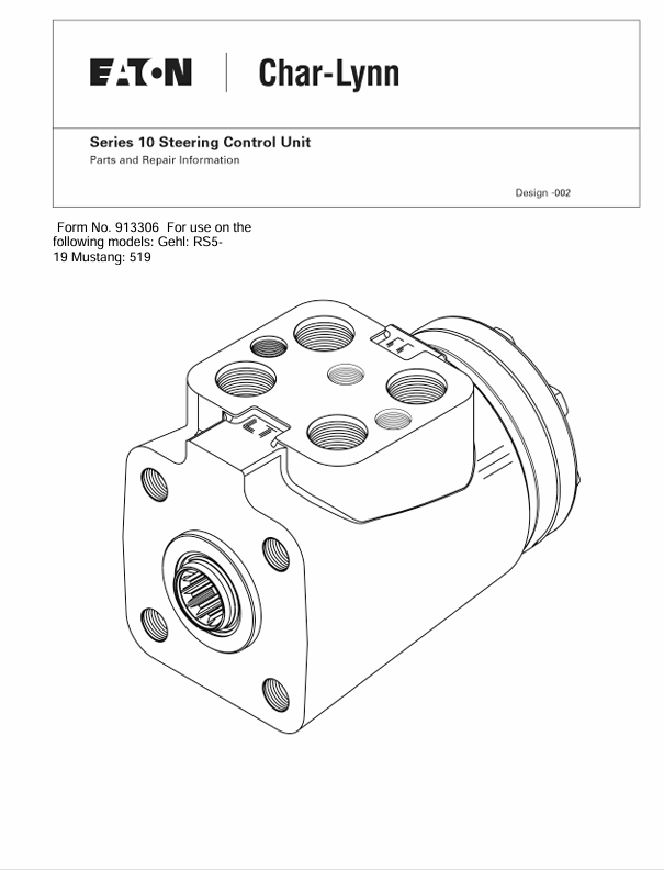 GEHL EATON RS5-19 Mustang 519 (913306) Service Manual PDF Download