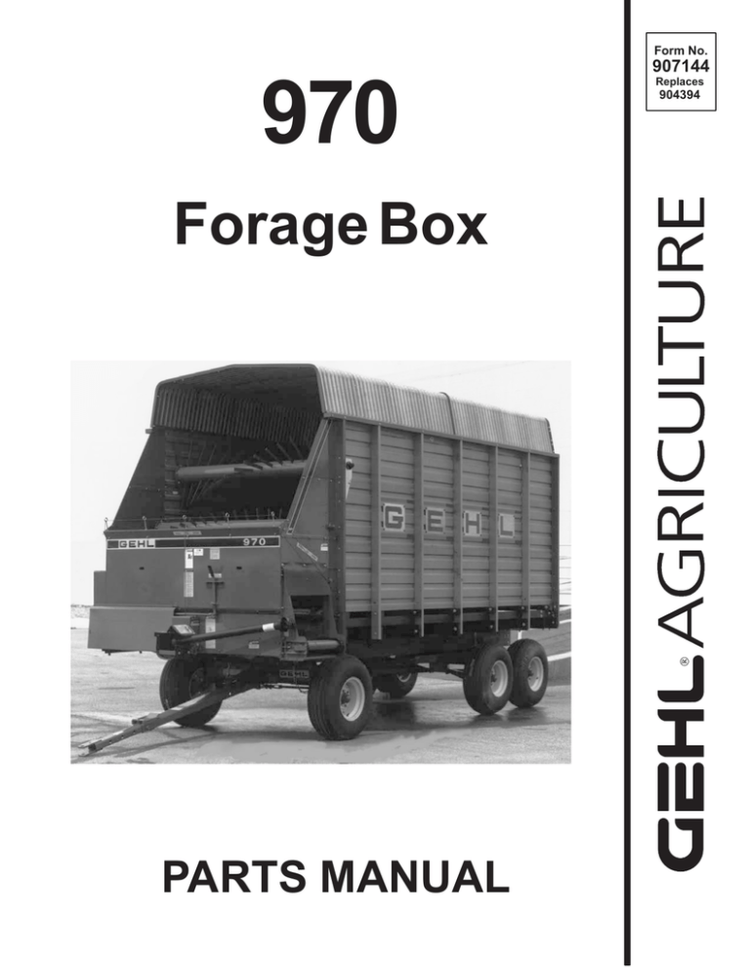 980 Gehl Forage Box Parts Manual | Complete Parts Catalog & Repair Guide