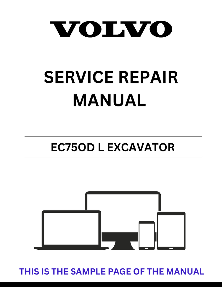VOLVO EC75OD L EXCAVATOR SERVICE REPAIR MANUAL - PDF FILE