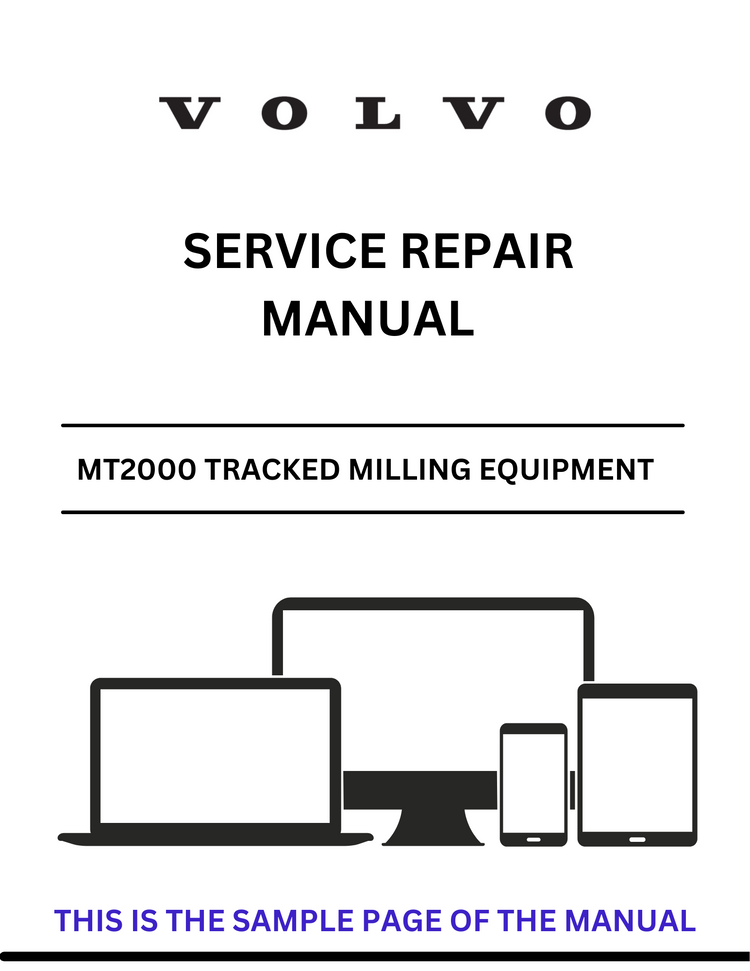VOLVO MT2000 TRACKED MILLING EQUIPMENT SERVICE REPAIR MANUAL - PDF FILE