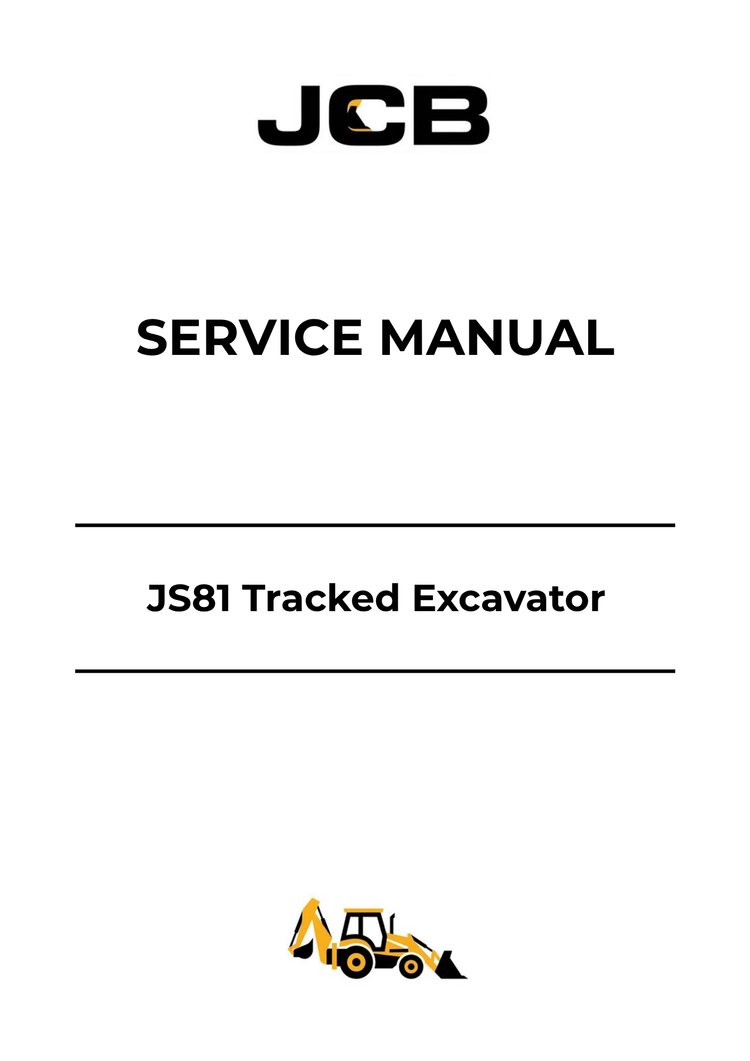JCB JS81 Tracked Excavator Service Manual 9813-2000 PDF Download