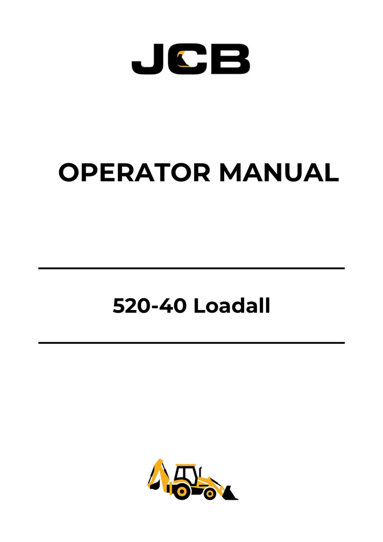 JCB 520-40 Loadall Operator Manual 9821-0400 PDF Download