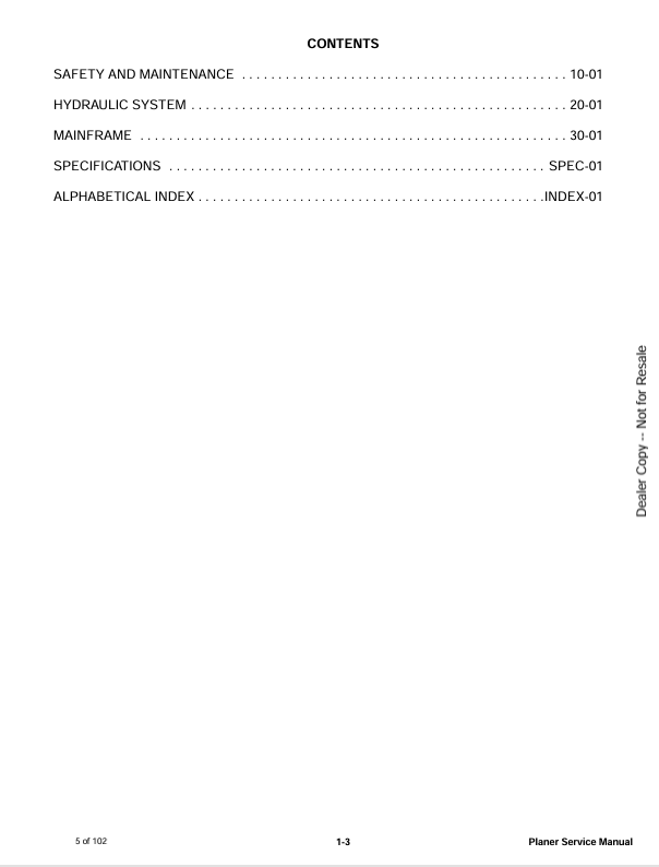 BOBCAT 18PLA, 24PLA, PNSFL PLANER (6990955ENUS) SERVICE MANUAL PDF FILE
