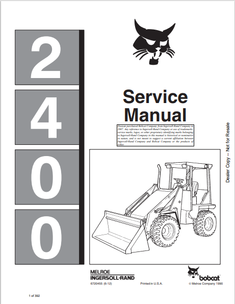BOBCAT 2400 SERVICE MANUAL (6720455) - PDF FILE