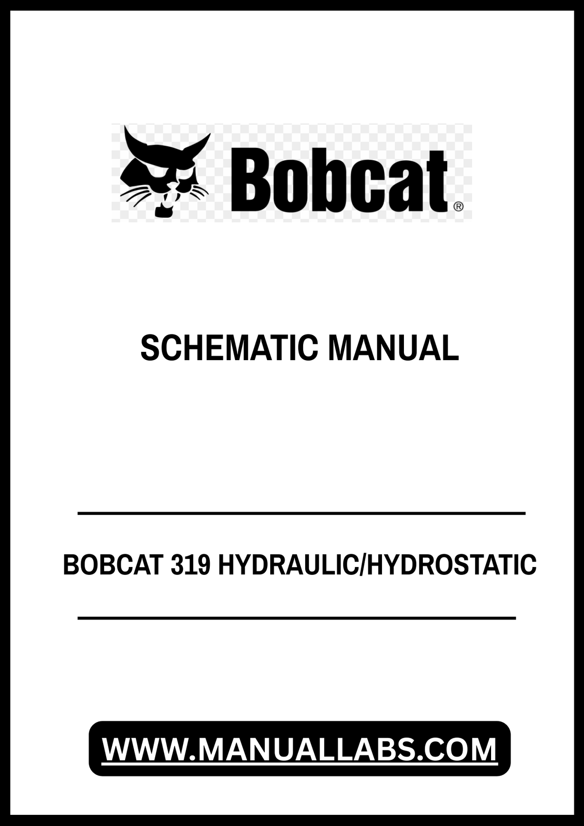 BOBCAT 319 HYDRAULIC/HYDROSTATIC SCHEMATIC MANUAL - PDF FILE