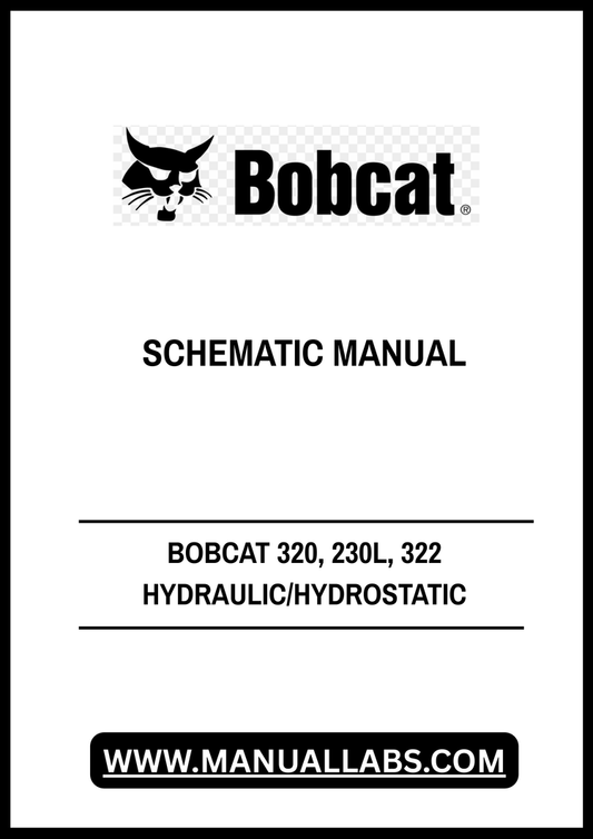 BOBCAT 320, 230L, 322 HYDRAULIC/HYDROSTATIC SCHEMATIC MANUAL V-0174 - PDF FILE