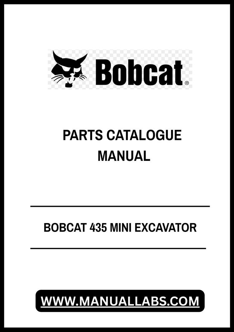 BOBCAT 435 MINI EXCAVATOR PARTS CATALOGUE MANUAL - PDF FILE