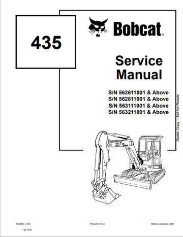 BOBCAT 435 SERVICE MANUAL (6902331) - PDF FILE