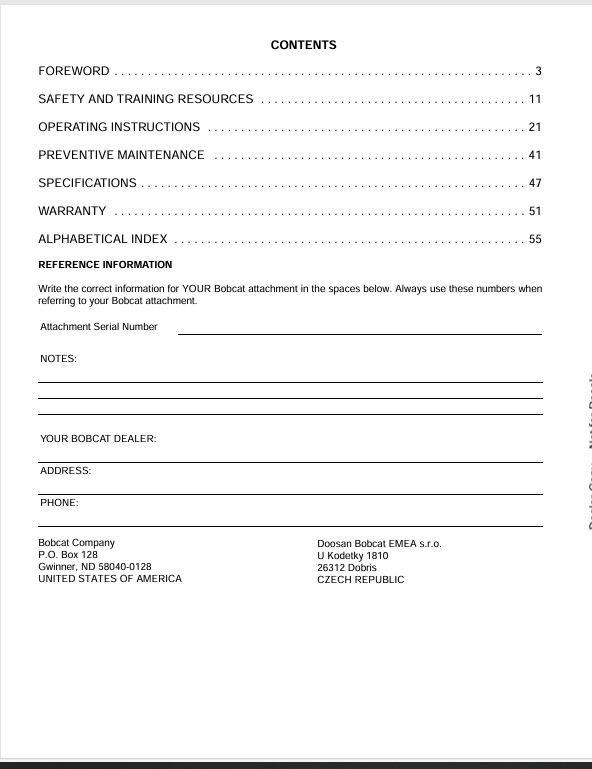 BOBCAT DUMPING HOPPER (4900023ENGB) OPERATION & MAINTENANCE MANUAL PDF FILE