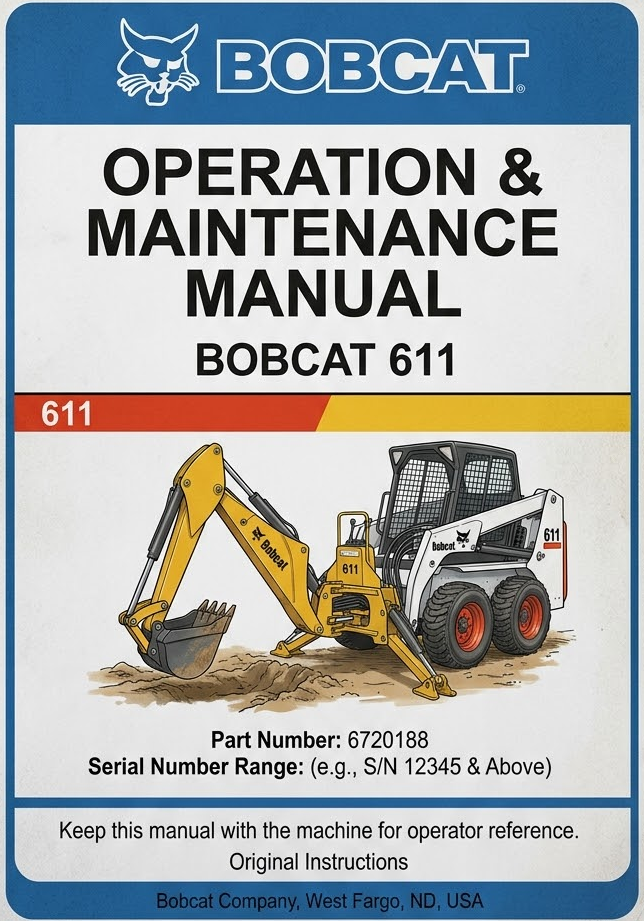 BOBCAT 611 OPERATION & MAINTENANCE MANUAL - PDF FILE