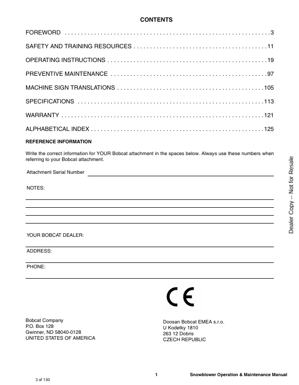 BOBCAT SB200 X 54, 60, 66, 72, 78 SNOW BLOWER (6902052ENUS) OPERATION AND MAINTENANCE MANUAL PDF FILE